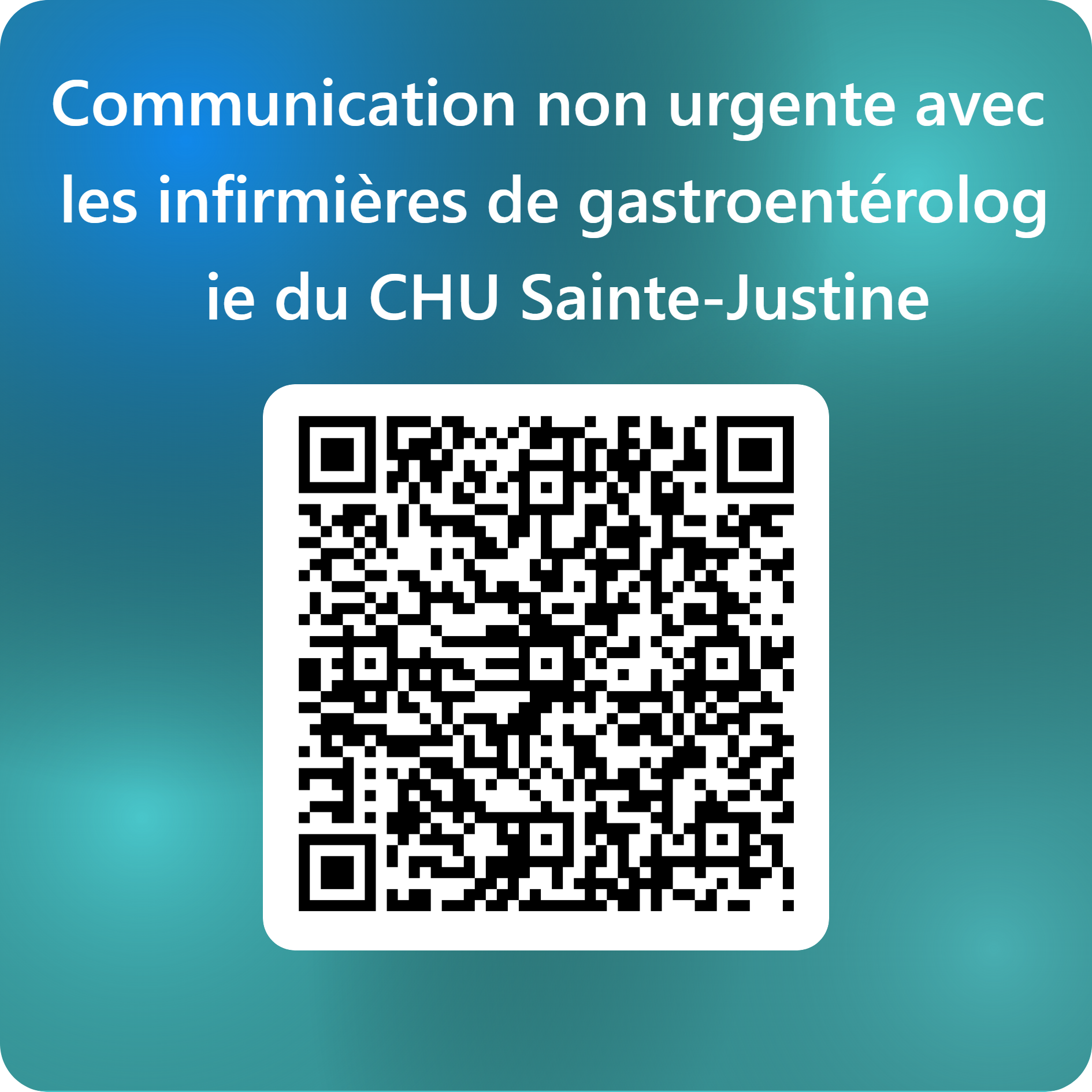 Code QR - Communication avec les infirmières de gastroentérologie du CHU Sainte-Justine